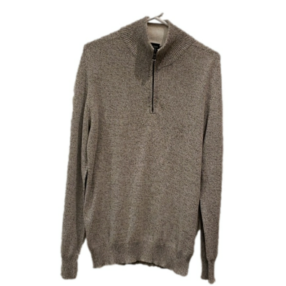 Hugo Boss Taupe Zip-Up Sweater